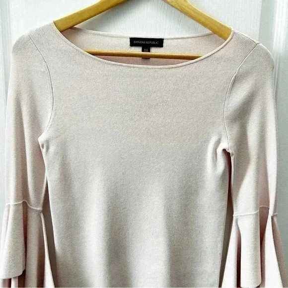 Banana Republic Handkerchief Sleeve Sweater Knit Top Blush Pink  Size XS - Picture 5 of 16